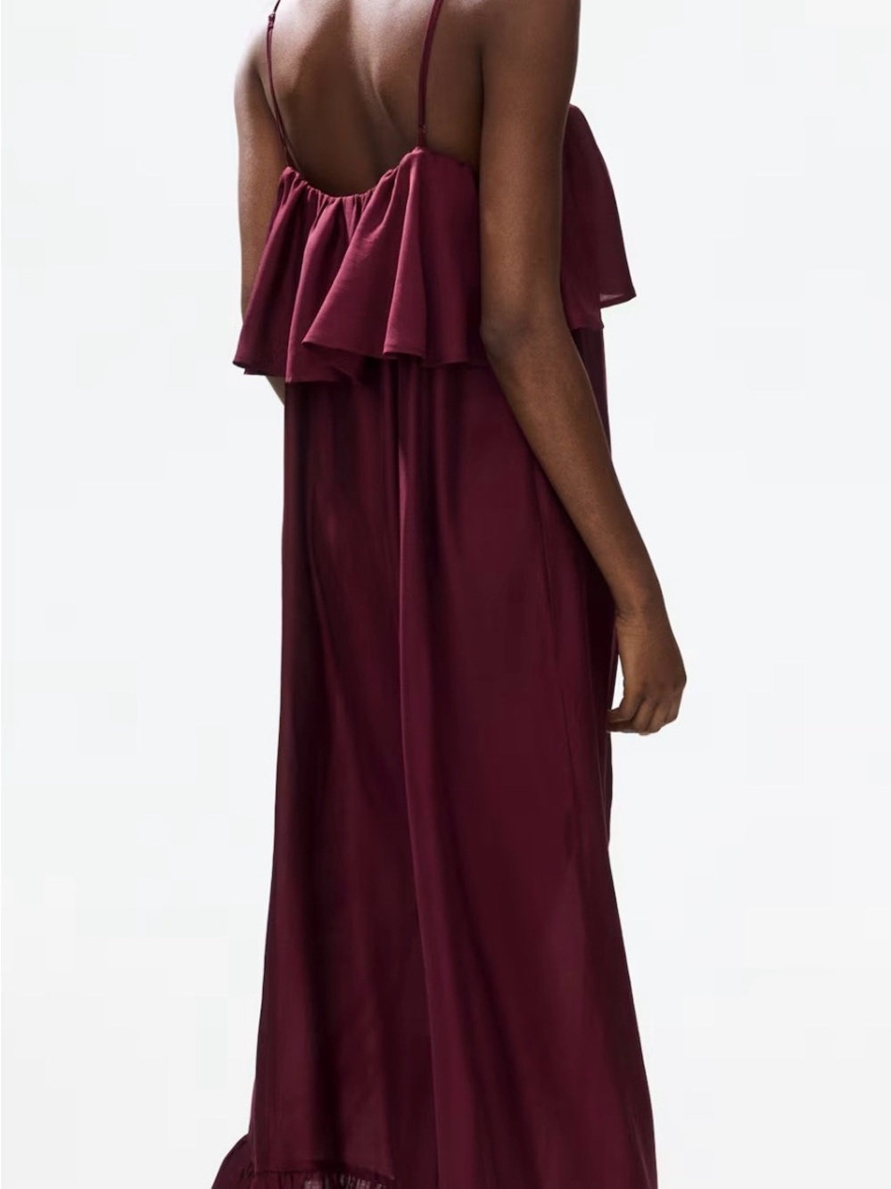 H&M Burgundy Ruffled Maxi Dress - Picture 4 of 10